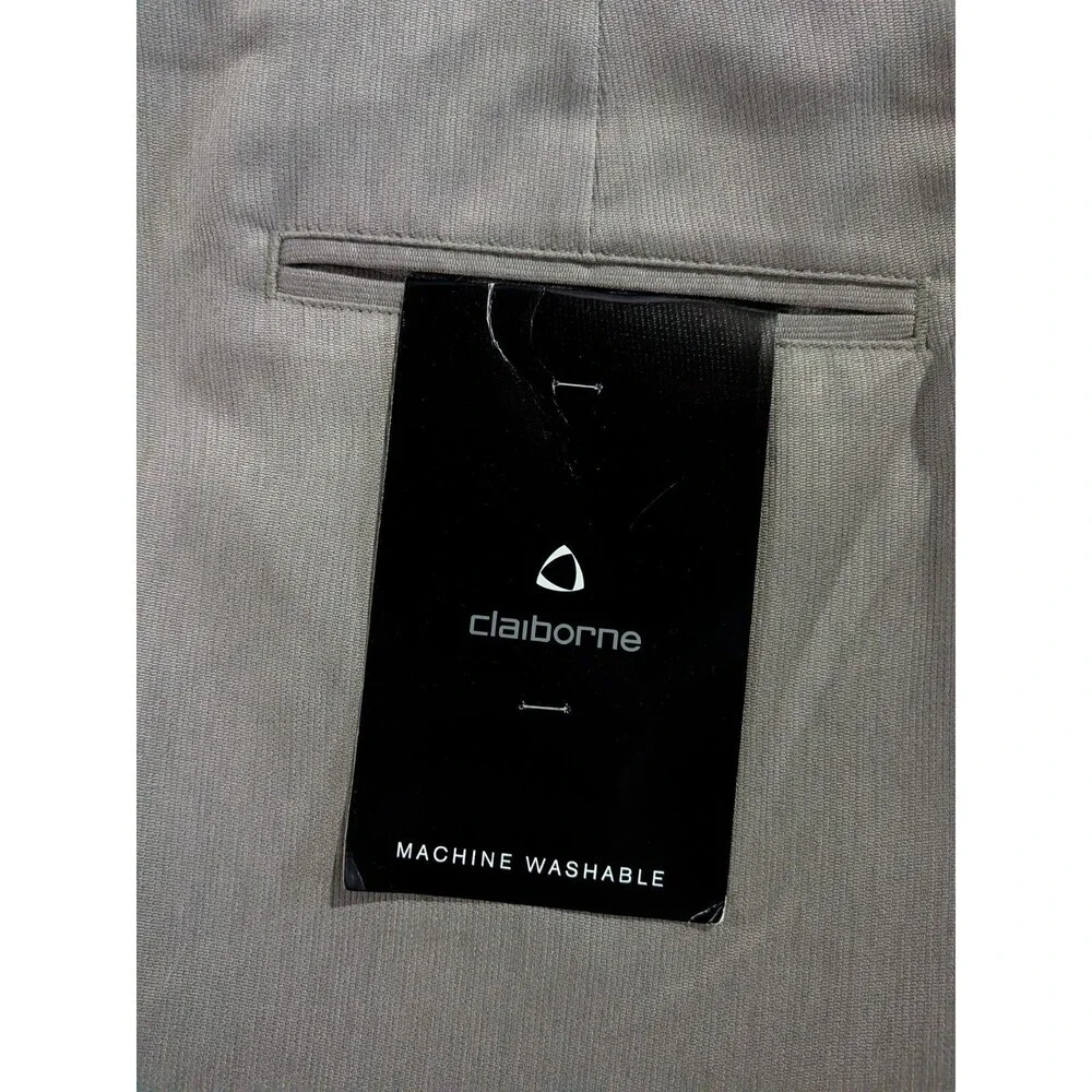 Claiborne Men's Dress Pants 40x32 NWT Beige Microfiber Corded NEW
